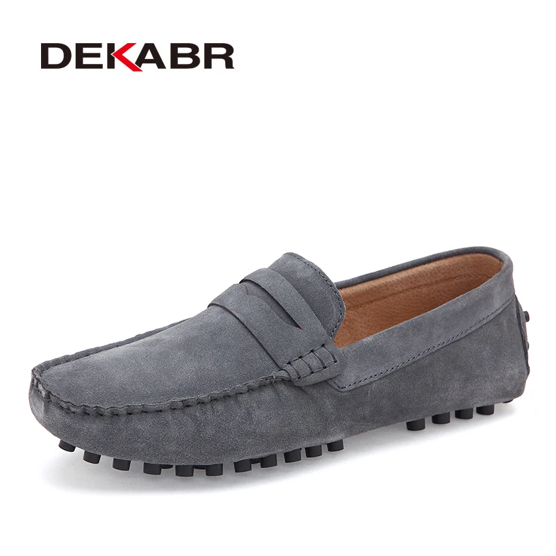 

DEKABR Men Loafers Suede Leather Driving Soft Moccasins Summer Lazy Slip on Handmade Male Flats Comfortable Casual Shoes For Men