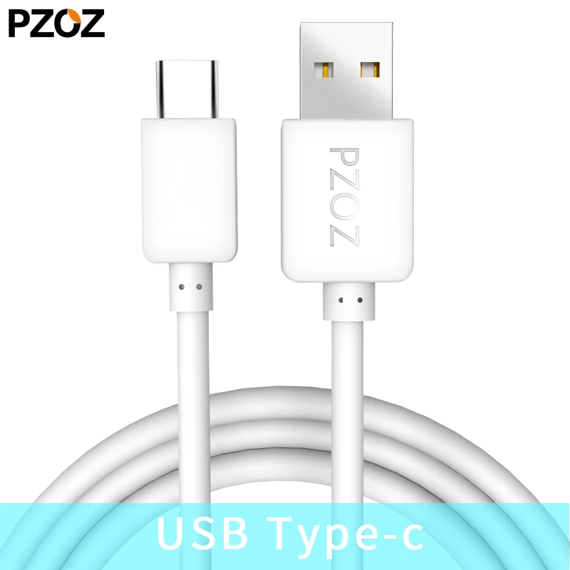 PZOZ для быстрой зарядки зарядным устройством типа c usb кабель мобильного телефона Зарядка кабелей QC3.0 провод для Samsung galaxy s9 s8 plus one plus 6 s xiaomi mi 8 - Цвет: White