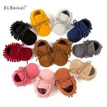 PU Leather Newborn Baby Boy Girl Moccasins Soft Moccs Shoes Bebe Fringe Soft Bottom First Walker Baby Boot Lace-up Crib Shoe