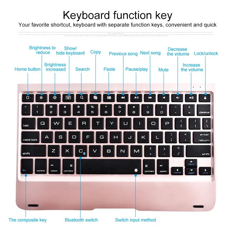 New Bluetooth Keyboard Case Cover For IPad pro 9.7 For IPad air 1 2 Stand Shell Bluetooth Automatic Connection Wireless Keyboard