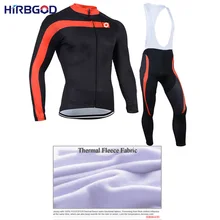 Hirbgod XS-5XL Мужской зимний тепловой Велосипеды Джерси костюмы мужские Длинные рукава флисовая одежда Велосипеды комплекты Майки+ нагрудники комплекты, nm234