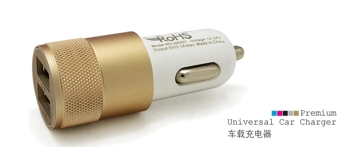 Мини алюминиевый Универсальный 12V 2.1A двойной зарядное устройство USB кабель-адаптер для iPhone x xr xs max 11 Pro Max