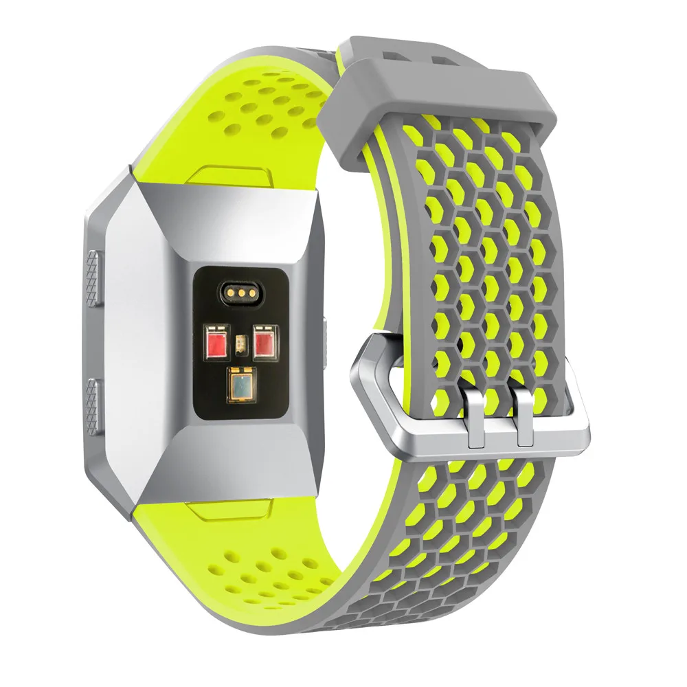 Aresh для Fitbit ионический ремешок, регулируемый спортивный силиконовый аксессуар для Fitbit ionic Smartwatch, розовый/зеленый(Большой 6,"-8,1"