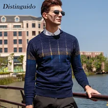 Fashion new arrival Men’s Winter Sweater Long Sleeves 100% Wool Knitting Striped Smart Casual Inner Clothing For Male MSW061