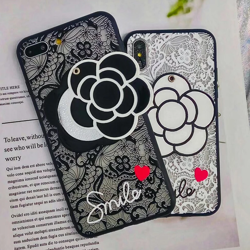 3D Luxury Flower Patterned Mirror Case For iPhone 8 7 7Plus 6 6s Case Lace Silicone Soft Case For iPhone 6 S 6s 7 8 Plus X Cover (10)