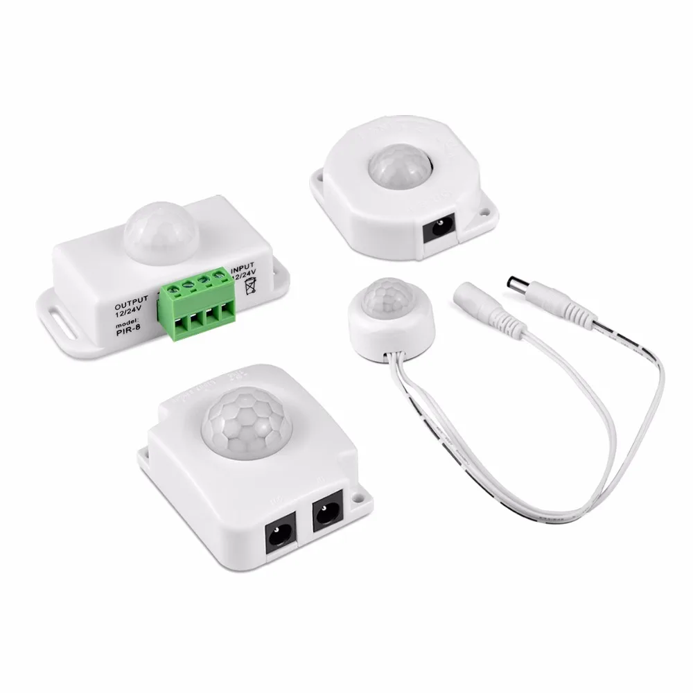 

AIMENGTE LED Strip Light DC12V - 24V Highly sensitive PIR Motion Sensor Switch with adjustable delay time 5A/6A/10A