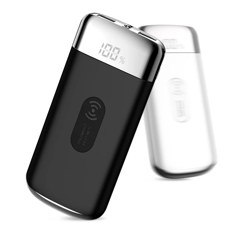 

Qi Wireless Charger Power Bank 10000mah Portable Dual USB Port with Digital Display External Battery Powerbank For iphone X 8 8P