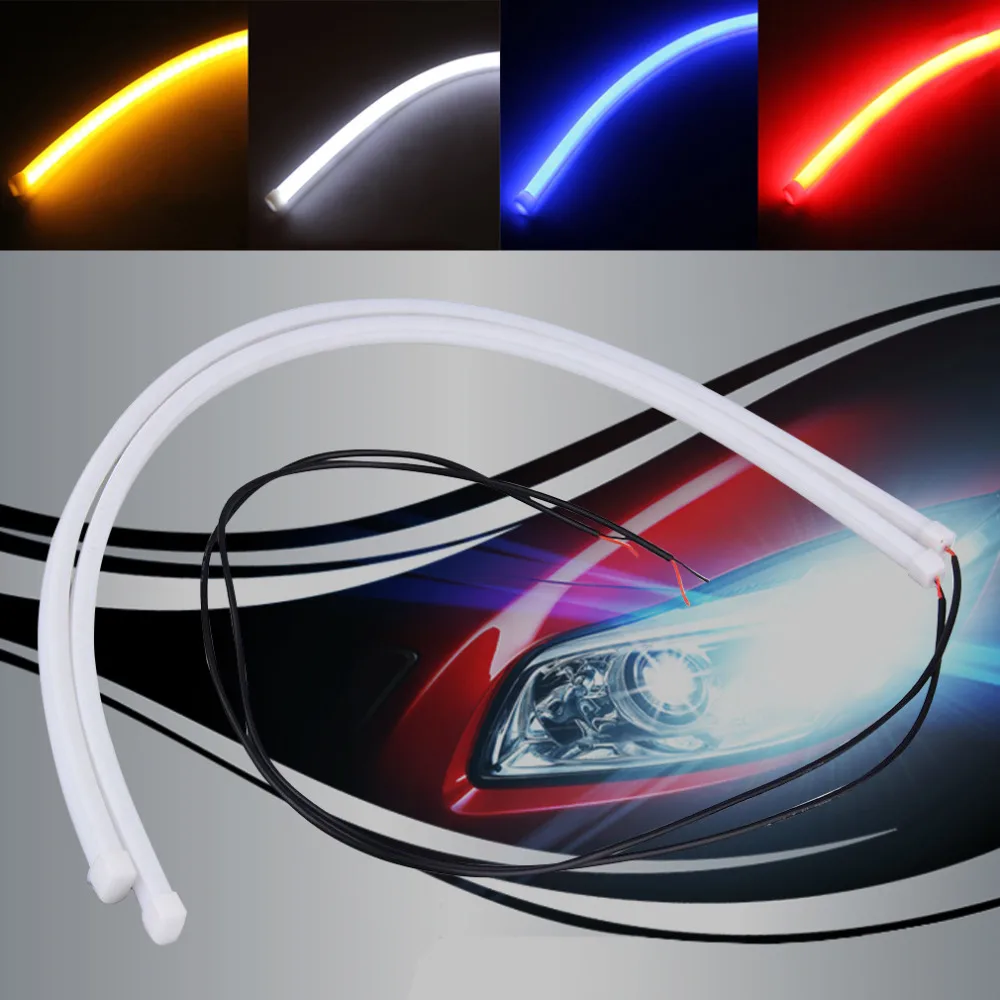 

Energy Saving Shock-Proof 2Pcs/lot 30cm 12V Daytime Running lights Waterproof Car DRL Driving Fog lamp Flexible LED Strip Bar