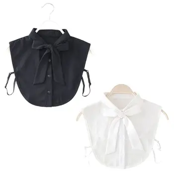 

Women New Bow Collar Shirt Fake Collar Tie Vintage Detachable Collar False Collar Lapel Blouse Top Women Clothes Accessories