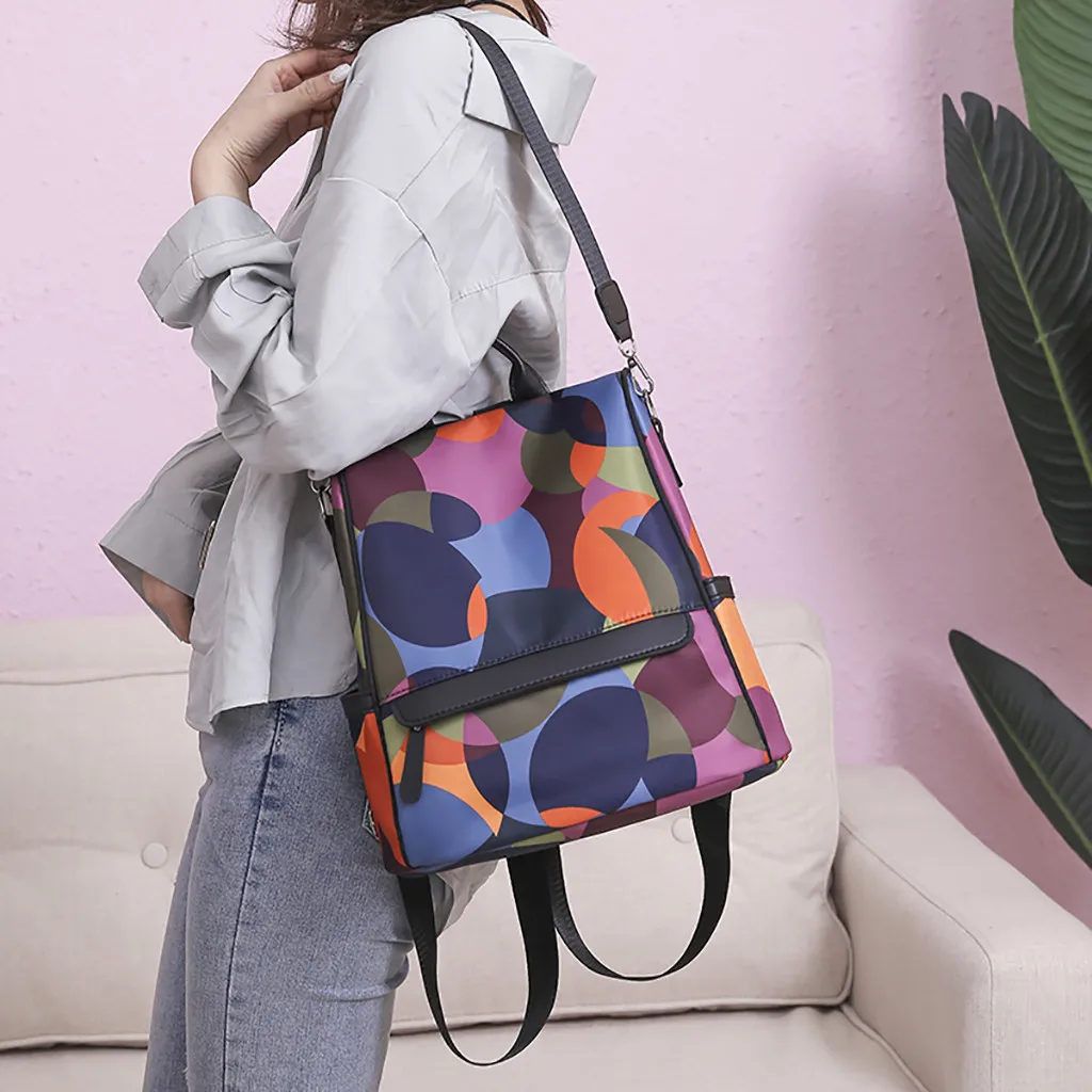 Женская сумка из ткани Оксфорд, подходящая по цвету, модная сумка для отдыха и путешествий, Студенческая сумка, рюкзак для колледжа