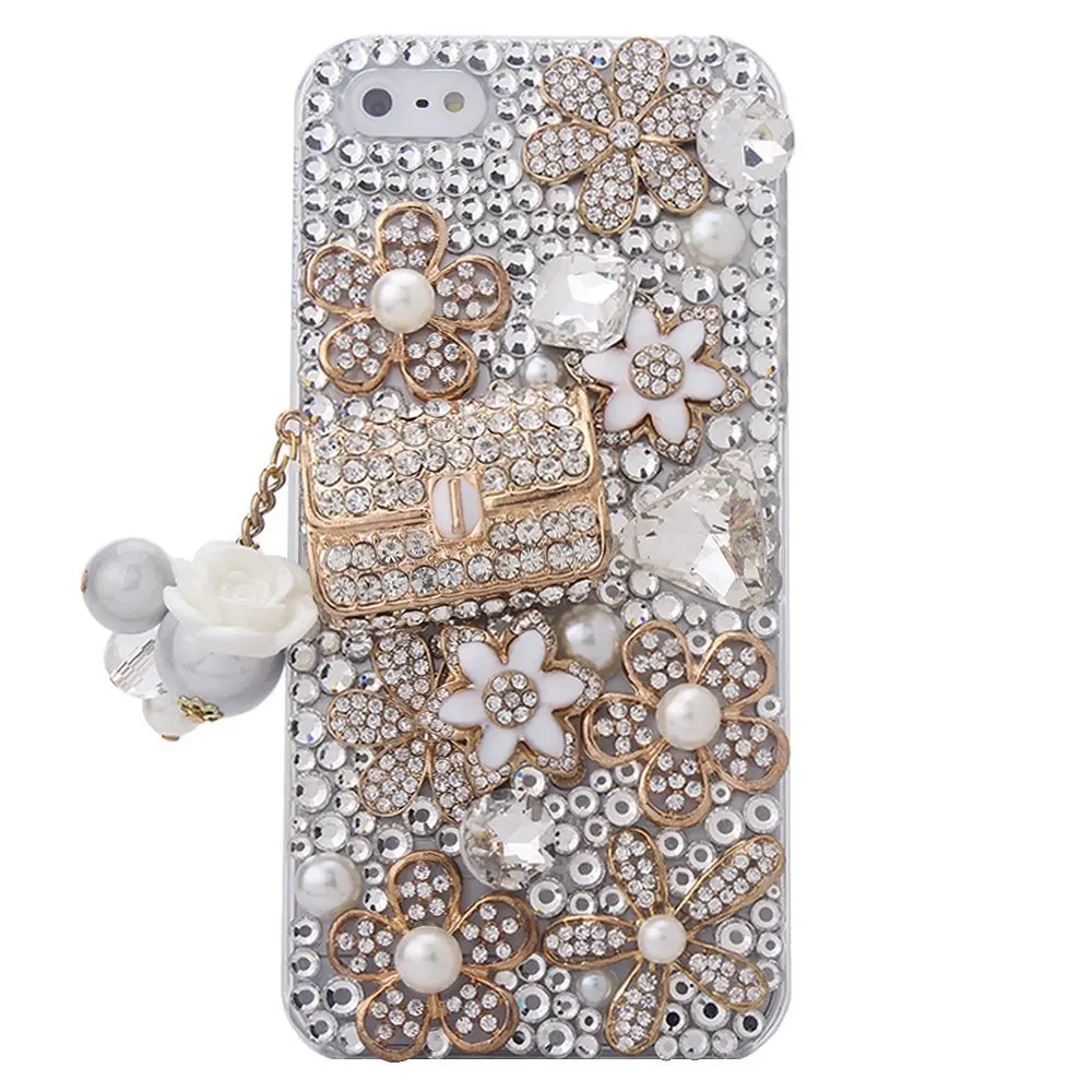 Luxus Bling Kristall Strass Tasche Design Diamant Telefon Fall Für