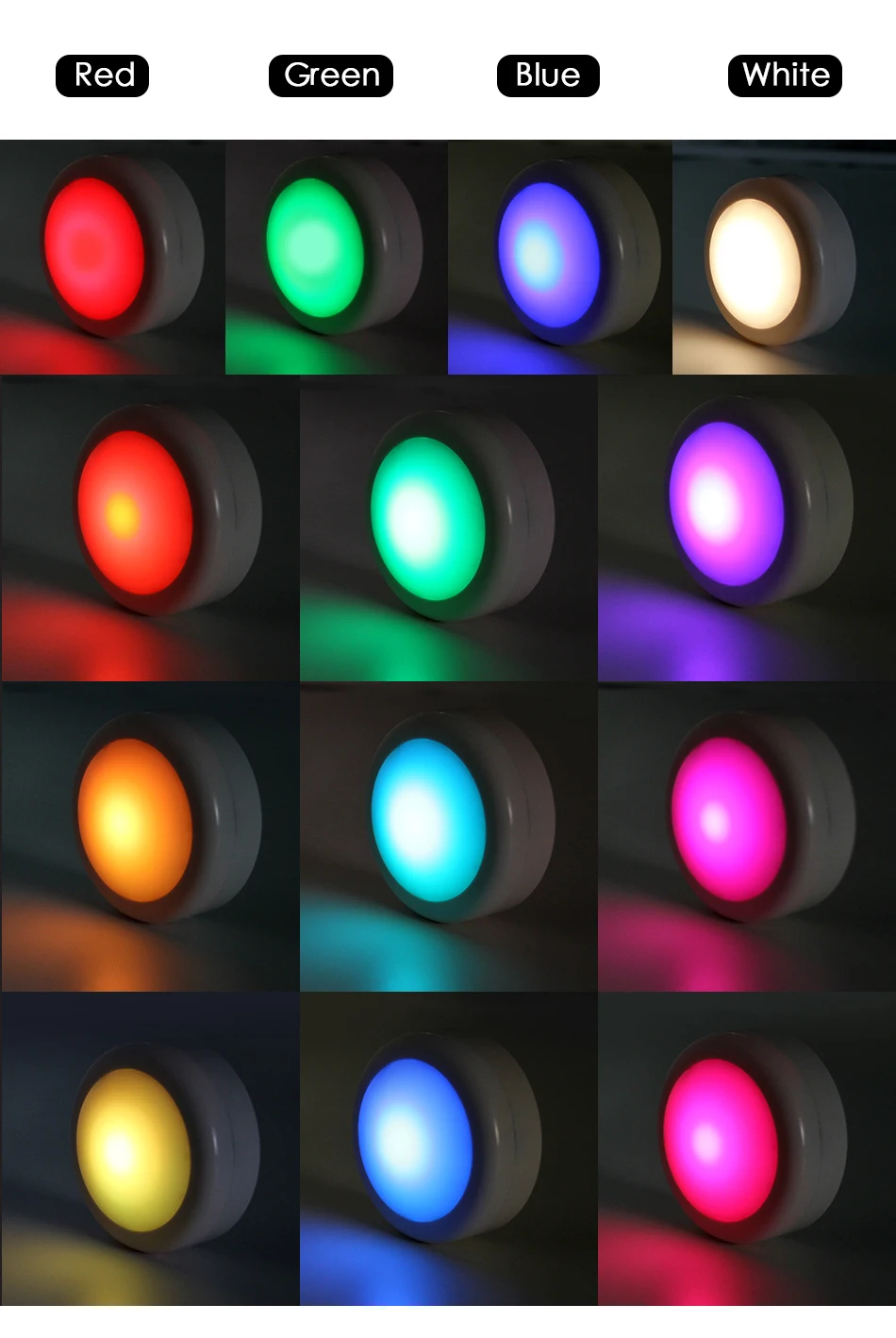 Светодиодный светильник шайба s RGB 12 цветов 21 ключ затемняемый сенсорный датчик Светодиодная подсветка под шкаф для закрытого гардероба Лестницы прихожей ночника