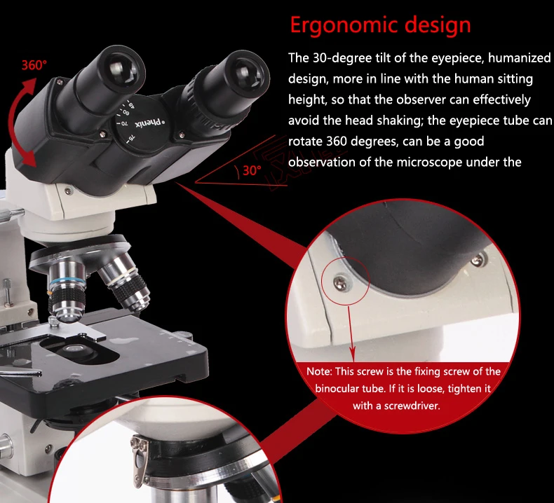 Феникс Новая научная модель 100x-1600x бинокулярный тринокулярный микроскоп светодиодный перезаряжаемый Биологический микроскоп стоматологический школьник