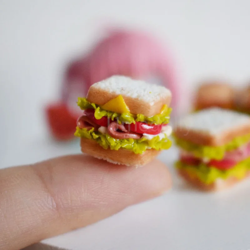 1PCS Mini Handmade Clay Sandwich 1/12 Dollhouse Miniature Food Pretend