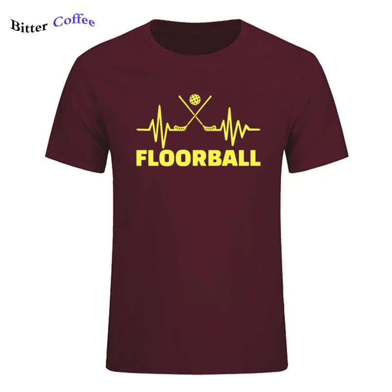 Мужская футболка Floorball Fan ECG для мужчин, Качественная мужская футболка с круглым вырезом и коротким рукавом, модная брендовая футболка