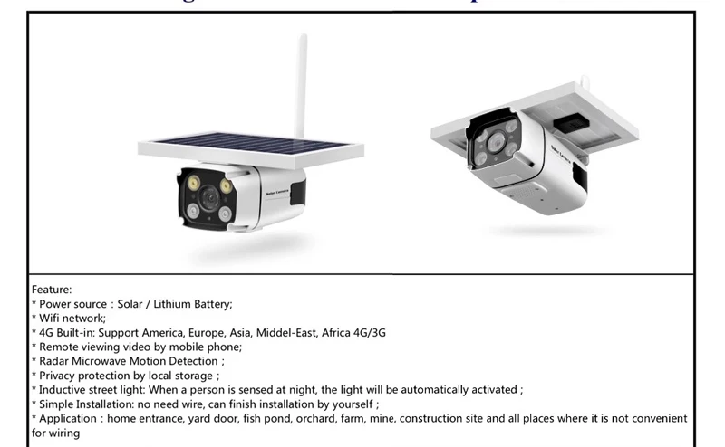 Открытый 4G питание от солнечной батареи ip-камера видеонаблюдения с поддержкой Wi Camemra 1080 P Низкая Мощность потребление IP67 AI искусственного интеллекта CCTV Камера