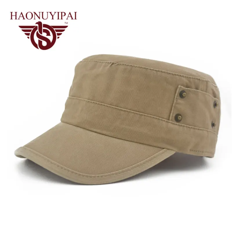 Brand Hats Caps Mens Simple Stylish Army Military Hat Adult Plain Flat