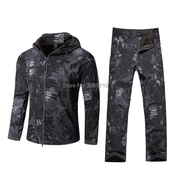 

Softshell Jacket Men Military Outdoor Waterproof Windproof Mountaineering Jacket+pants Camping Hiking Thermal Coats set