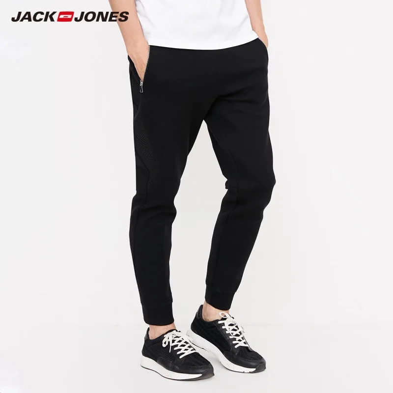 JackJones мужские хлопковые штаны с завязками, спортивные штаны для бега, спортивная мужская одежда 218314543