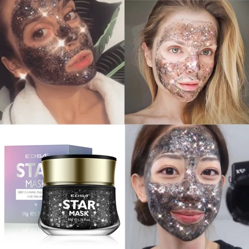 Black face mask with glitter