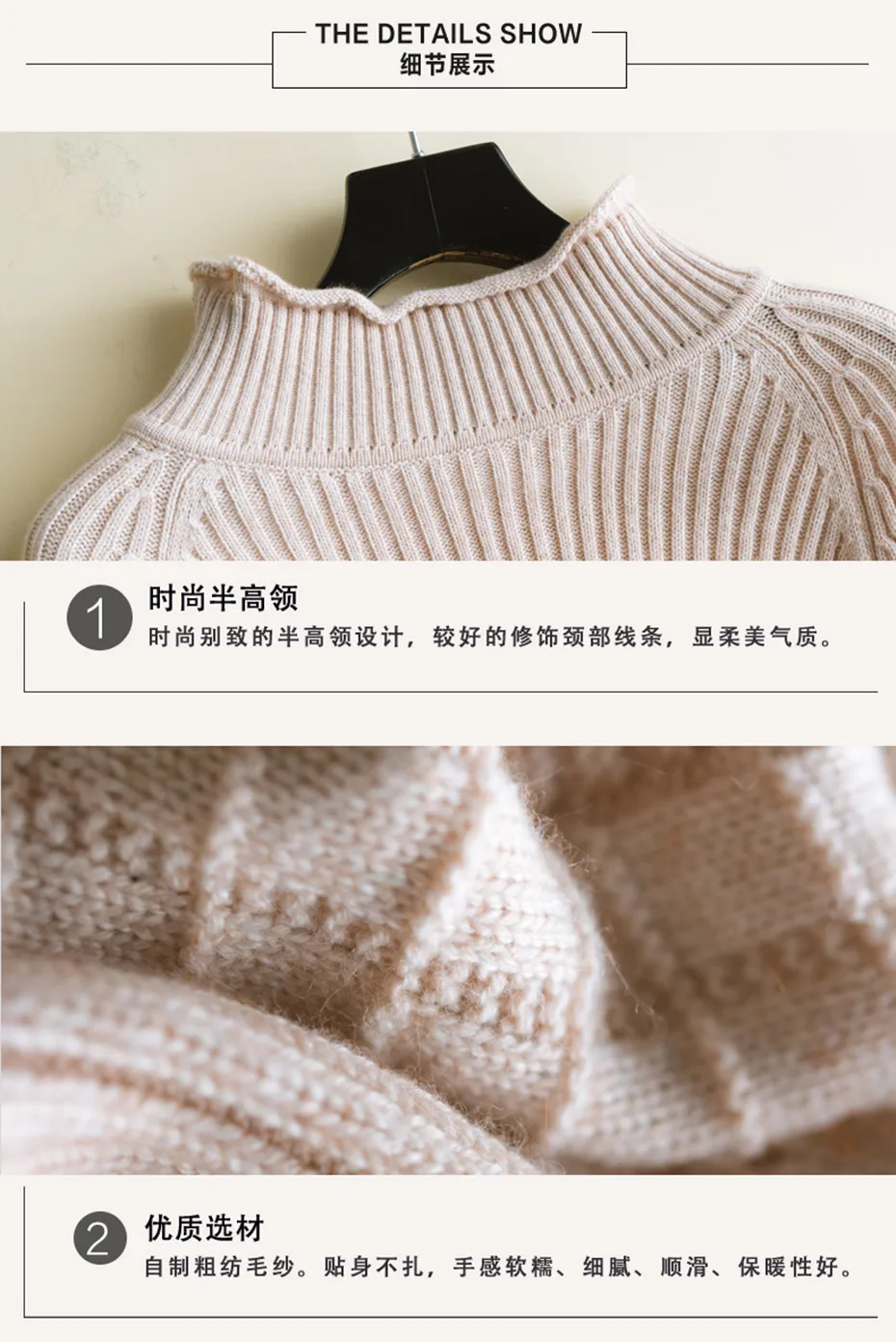 Осенне-зимний кашемировый свитер, женский полосатый пуловер с высоким воротником, свободный толстый свитер для отдыха, вязаная женская рубашка
