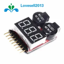 2в1 Li-Ion RC Lipo батарея низкого напряжения сигнализации 1 S-8 S зуммер Индикатор проверки светодиодный дисплей
