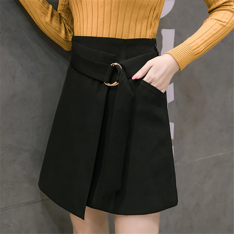 Neophil 2018 Women Winter Suede Mini Skirt Lace-Up Fashion Casual Bodycon High Waist A-Line Black Short Micro Tutu Skirts S1804 Skirts