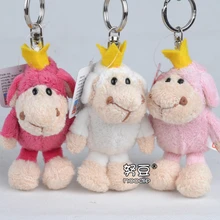 Super cute 10pcs 10cm novelty sheep penguin wolf raccoon plush little doll bag keychain pendant stuffed