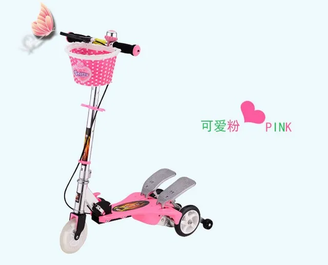 Cheap Folding Kick Scooters Foot Scooters  Children best birthday gift  with flash PU wheels Free shipping
