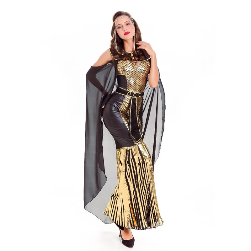 Новая женская греческая мифологическая богиня костюмы Афины Женский Хэллоуин королева костюм Клеопатры карнавал Пурим платье для маскарада, вечеринки