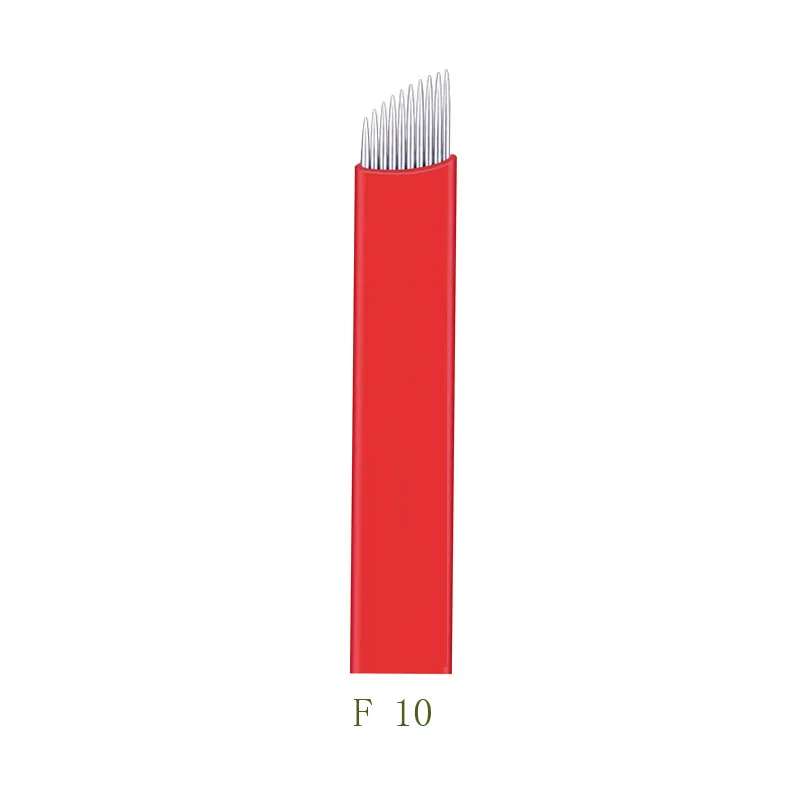 

50 Pcs Hot Sell Red Flex 10/12/16 0.18mm Laminas Para Tebori Laminas Agulhas Promocao For Permanent Makeup Pen