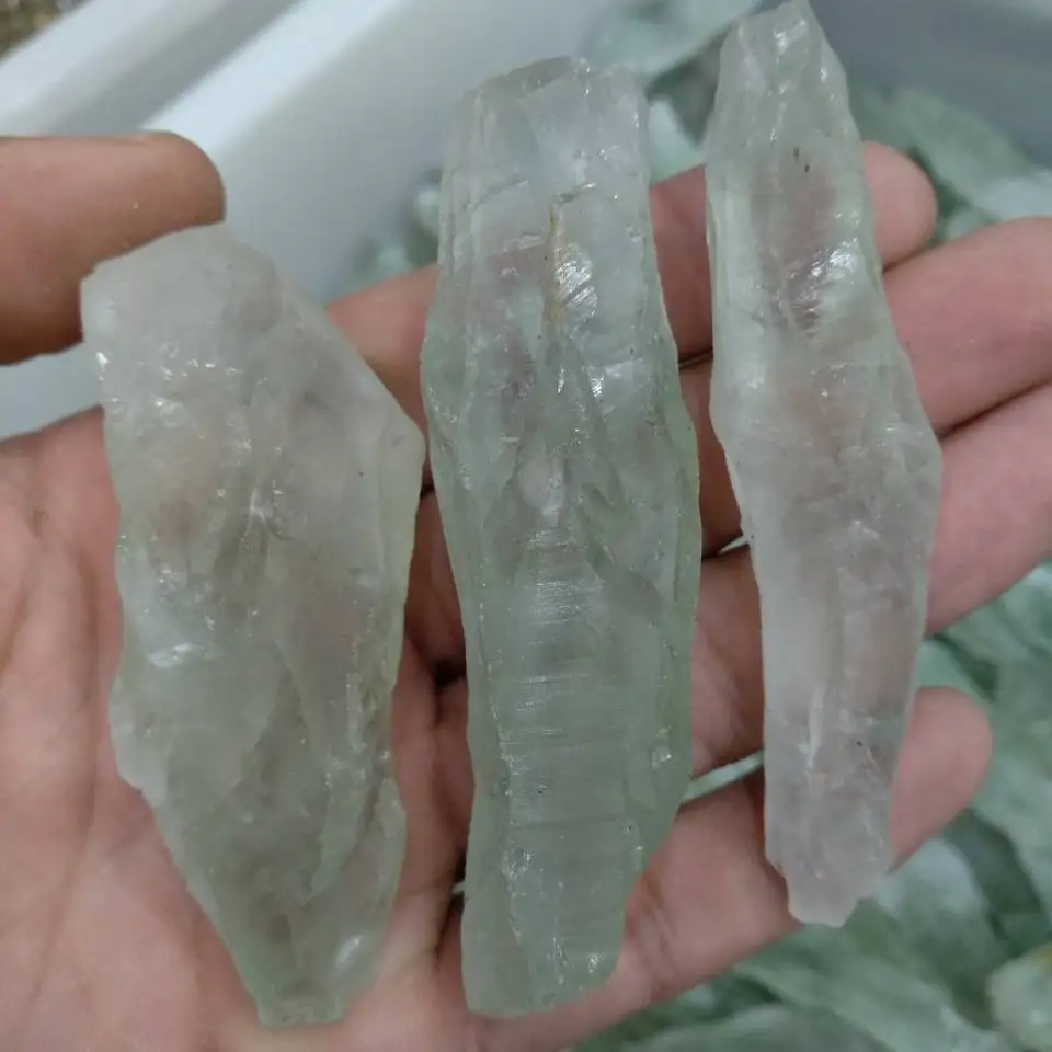 

Green Kyanite Crystals x3 Unpolished Minerals High Grade Raw Stone