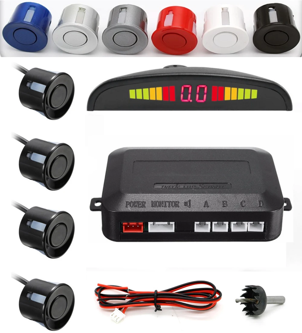 

LED Parking Sensors Display Monitor Rearview Car Parking Assistance Backup Radar System 4 sensors Reverse Radar Car Accessories