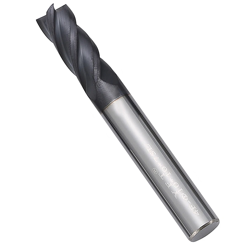 

YFT 4-Blade Milling Cutter Diameter 10mm Carbide End Mills Tungsten Steel HRC45 CNC Cutting Tools
