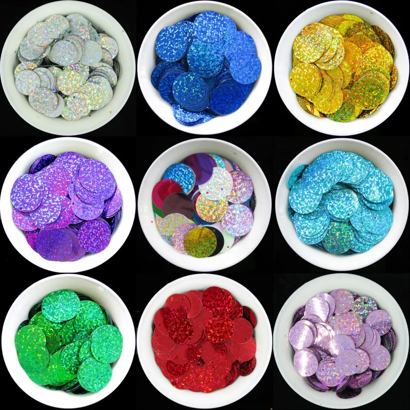 ISequins 25 мм большие круглые Блестки для Craft DIY Голограмма лазерная пайетки