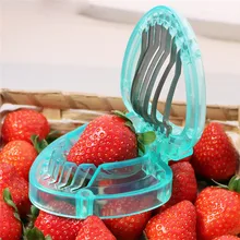 TTLIFE Strawberry Slicer Stainless Steel Kitchenware Plastic Fruit Carving Tools Strawberry Cake Decoration Cutter Salad Cutter