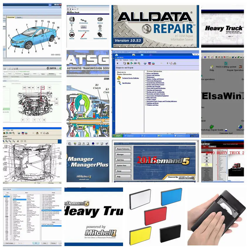 Auto repair software Alldata v10.53 all data and mitchell 2015 +heavy truck + vivid ect