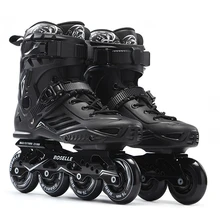 Inline профессиональная обувь для взрослых и женщин, для мужчин, Slalom, PP, обувь для катания на коньках, однотонная рама, Регулируемые моющиеся ПУ колеса, Adulto Patins