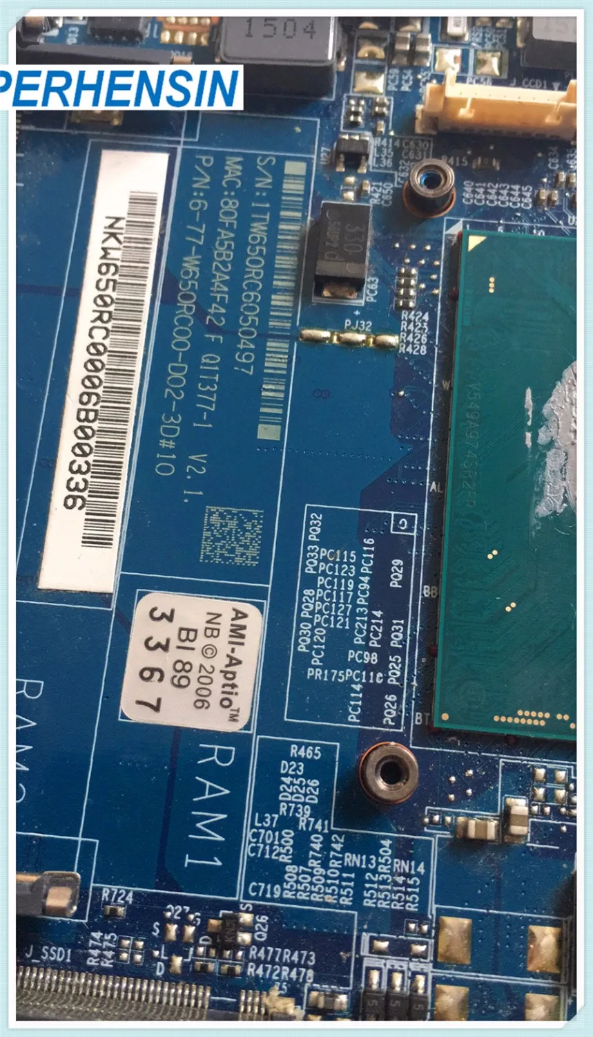 Best  FOR Hasee FOR Raytheon FOR CLEVO w650 W650RC Laptop Motherboard 6-71-W65R0-D02 6-77-W650RC00-D02-3D