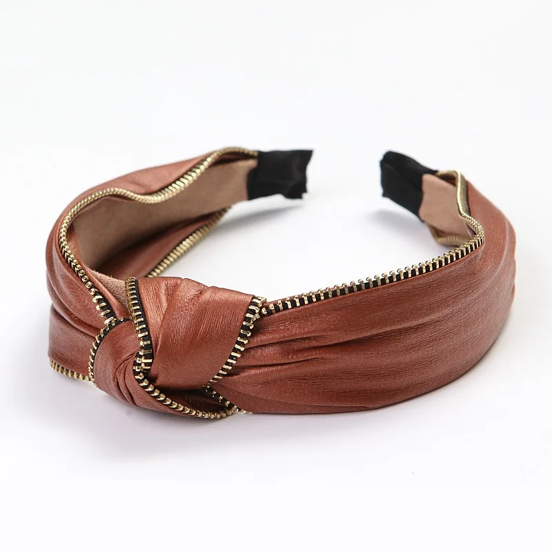 

2018 korea fashion leather hairband knot headband women girls hair head hoop bands accessories for women hair scrunchy headdress