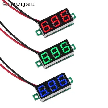 

0.36 Inch 0.36'' 3 Wire Mini DC Digital Panel Voltmeter Panel Mount LED Voltage Meter Tester Green Blue Red Module Board