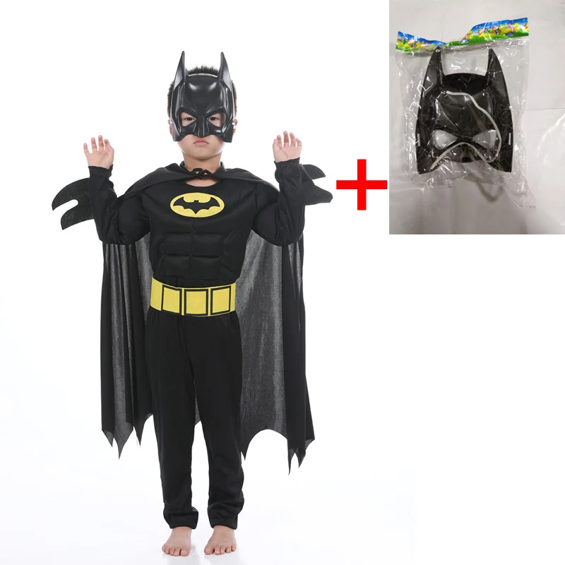 Kids Boys Muscle Batman Costumes & Masks Cloak Movie Character Superhero Cosplay Halloween Masquerade Party Superman Role Play Kids Boys Muscle Batman Costumes & Masks Cloak Movie Character Superhero Cosplay Halloween Masquerade Party Superman Role Play