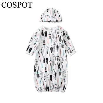 

Baby Boys Girls Gown Set Gown+Hat Newborn Robes Pajamas Infant Nightwear Baby Boy Clothes Baby Girl Clothes 2019 New 30