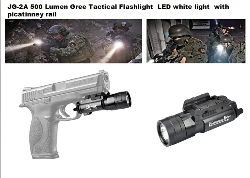 Lúmen à Prova de Intempéries Âmbito Pistola Revólver Arma Lanterna Piscando Led White Light Fit Picatinny Rail Universal 420 2 High Quality Esporte e Lazer