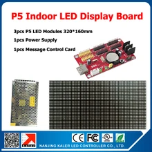 3pcs P5 led panels indoor full color led display screen +1scrolling message control card +1pcs led power supply diy kits