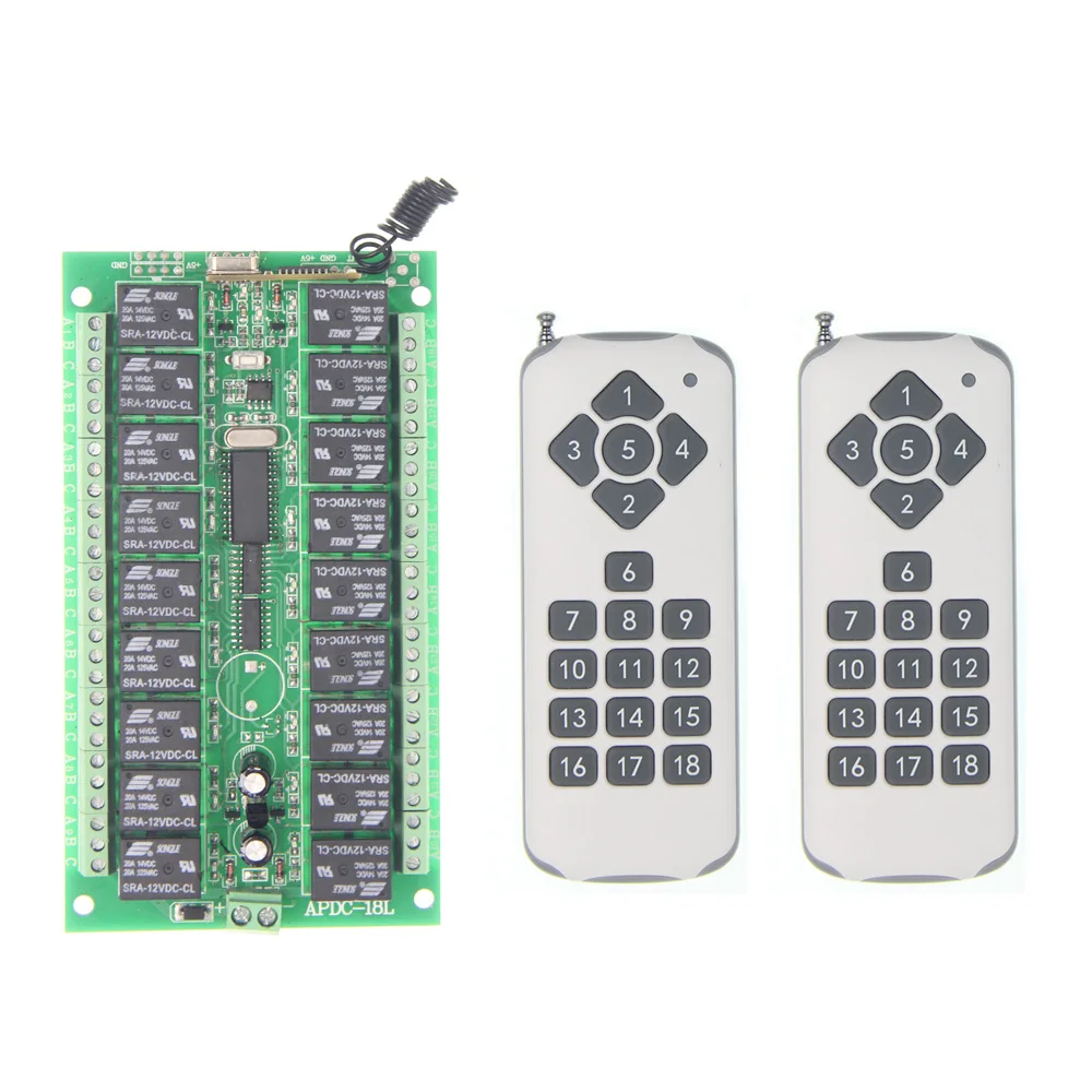DC 12V 24V 18CH 18 CH Wireless Remote Control Light Motor Switch Relay Output Radio RF Transmitter Receiver,315 / 433 MHz DC 12V 24V 18CH 18 CH Wireless Remote Control Light Motor Switch Relay Output Radio RF Transmitter Receiver,315 / 433 MHz