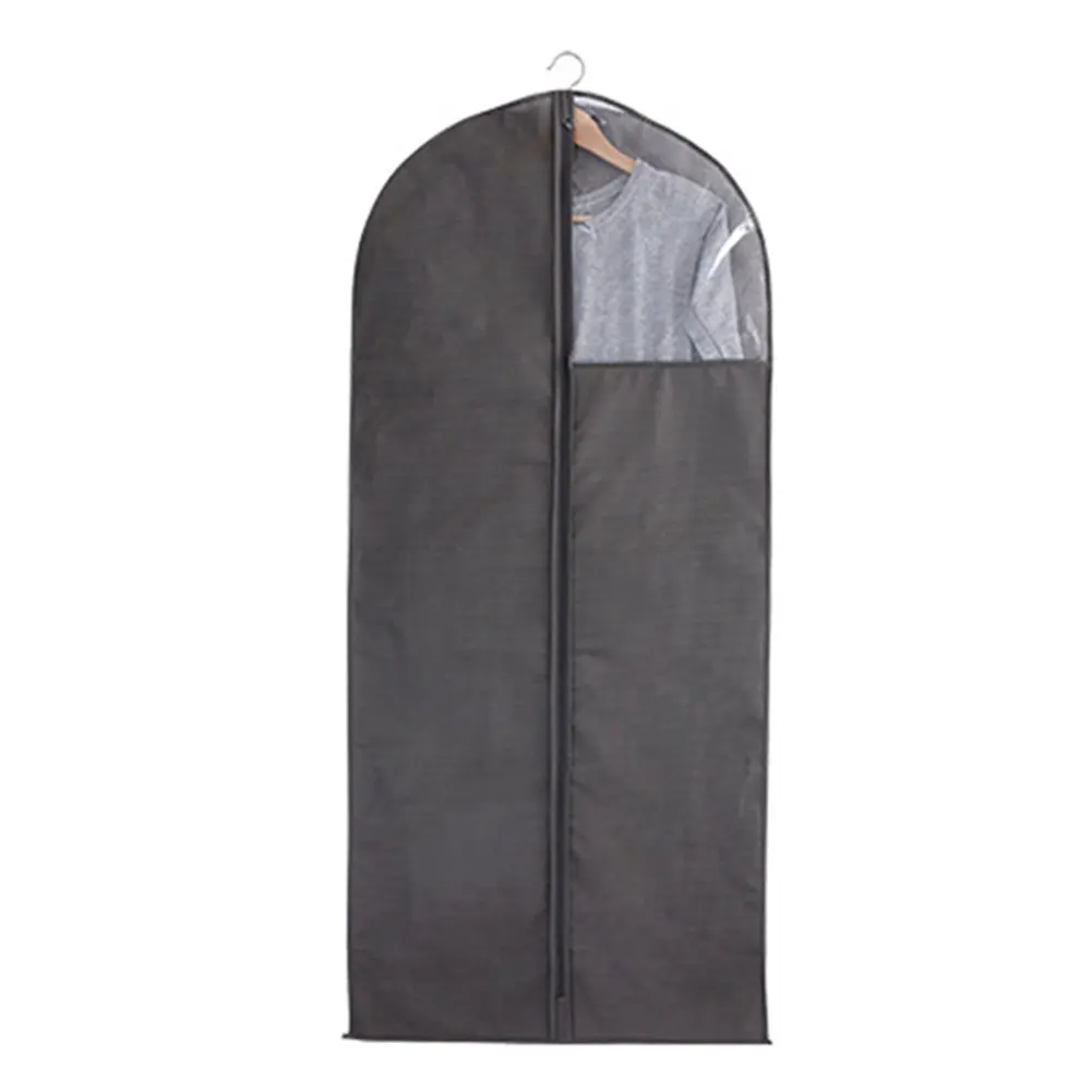 

Suit Case Costume Clothes Dust Cover Protector Home PVC Window Storage Bag Craft Hanging Zipper Durable Non-woven Fabric Garment
