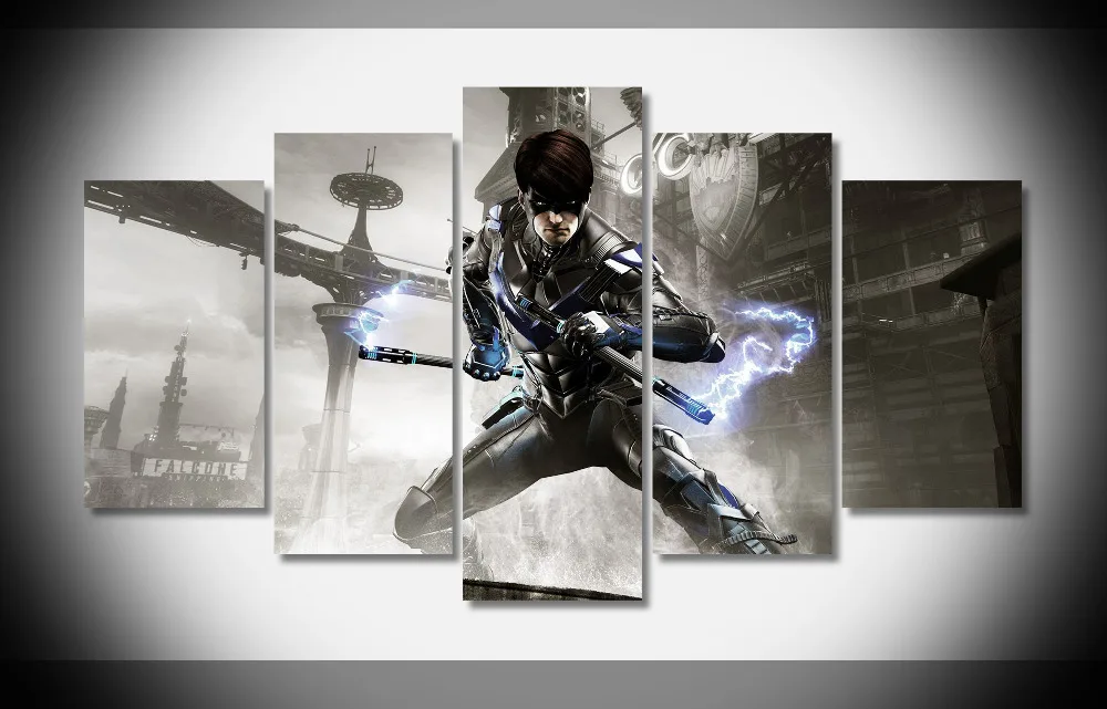 

7050 Batman Arkham Knight Nightwing Game Character Mask WallpapersByte poster Framed Gallery wrap art print home wall decor