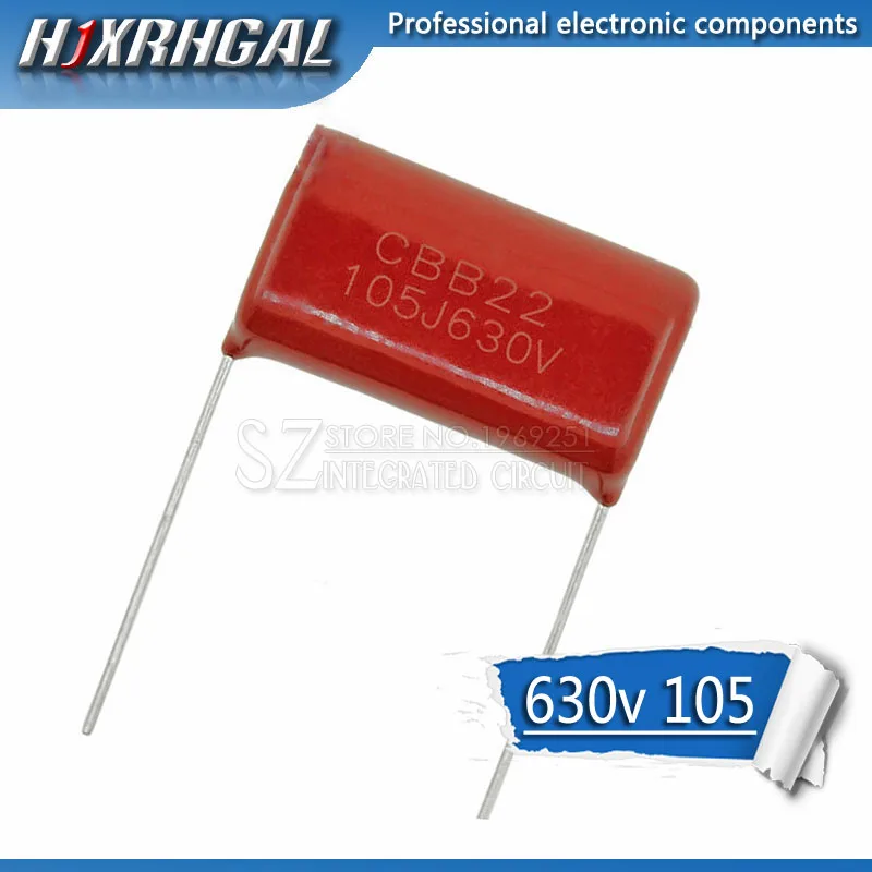 1 шт. 630V105J 630 в мкФ шаг 20 мм 105 НФ CBB полипропиленовый пленочный конденсатор