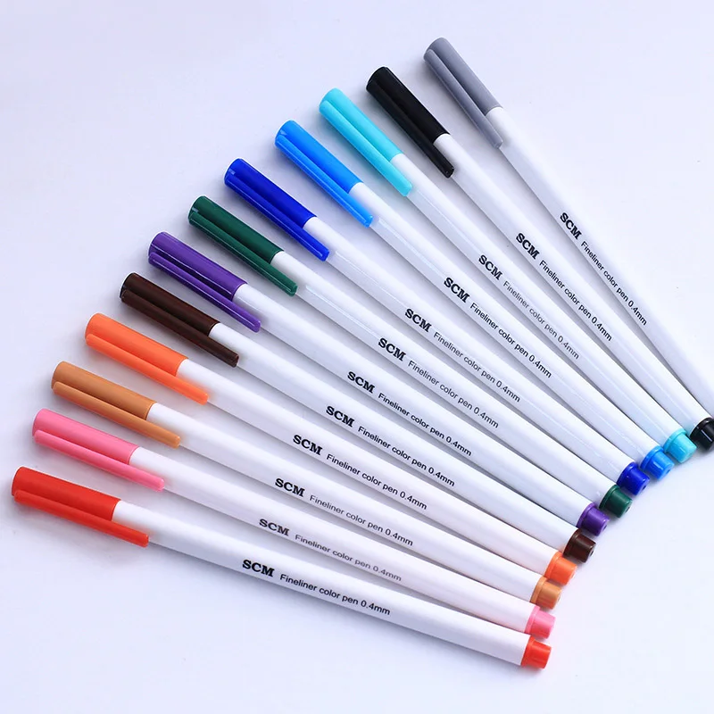 

DIY 0.4mm Plastic 12/18/24/36 Colors Slim Hook Line Marker Pen For Painting Drawing Korean Stationery School Art Supplies Mark